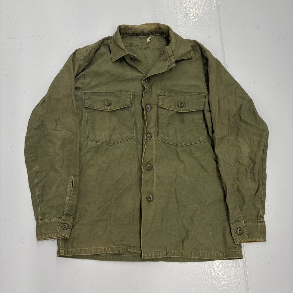 Vintage 50s US Army OG-107 Military Fatigue Combat Shirt